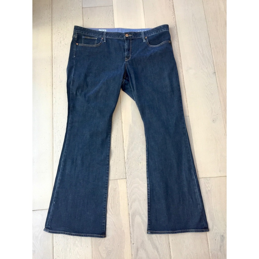 Gap 1969 Curvy Flare Jeans Dark Wash Denim Blue Womens 35/20R - Picture 2 of 6